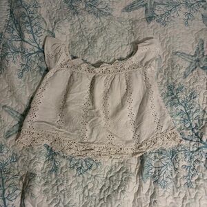 Francesca's Collections White Lace Crop Top